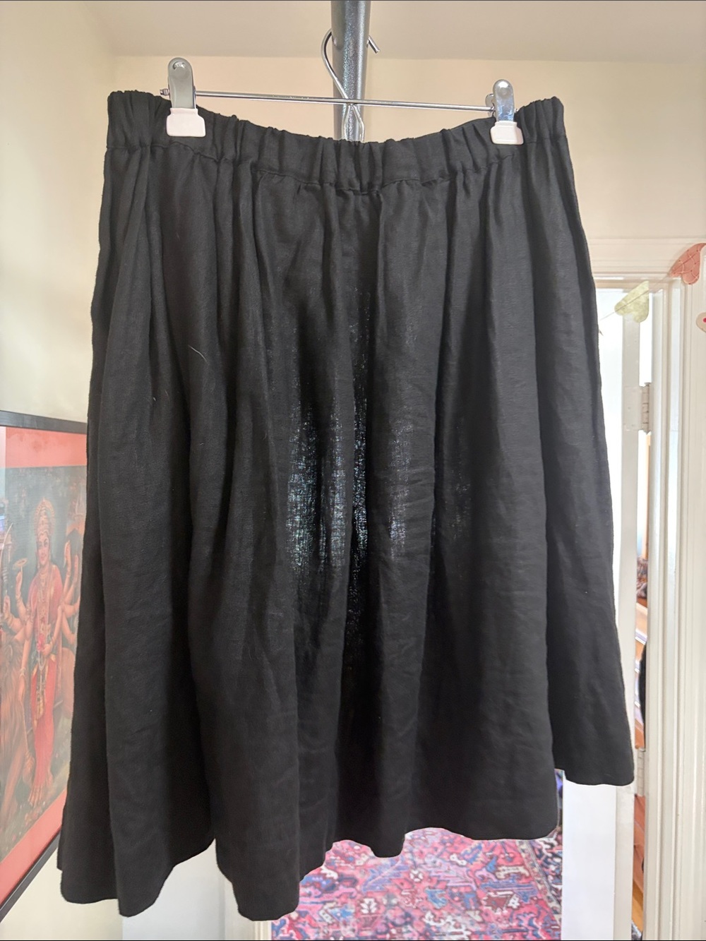 Notperfectlinen 1950s City skirt black size XL (shortened) - Picture 3 of 7
